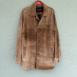 Andrew Marc New York Jacket Men's Size M Brown Button Front Lined Pockets